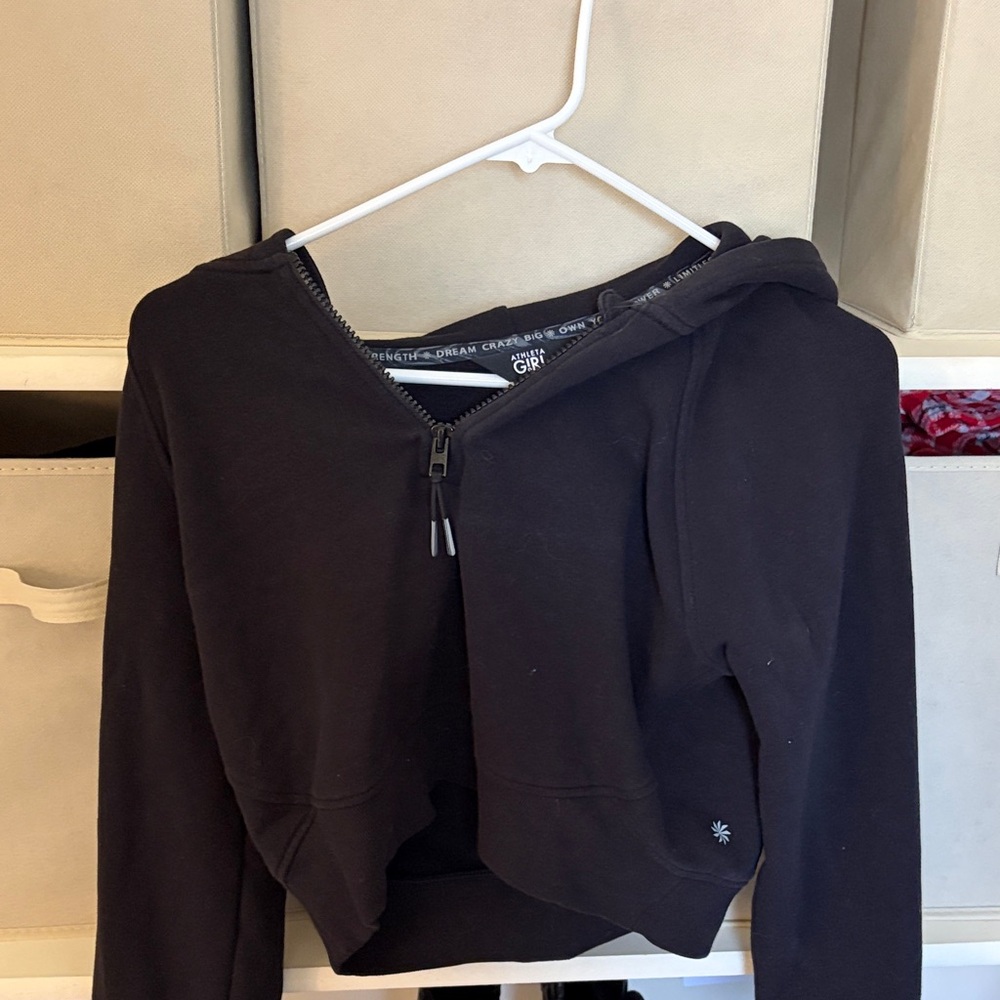 Athleta Black Zip-Up Hoodie